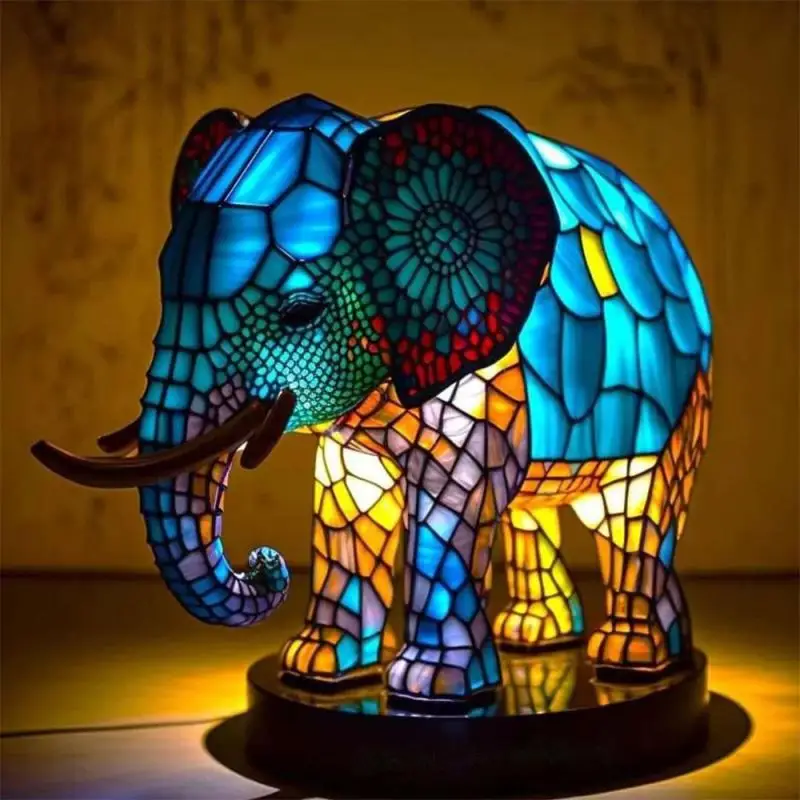 Retro Animal Table Lamp Festival Lighting Decoration Cute Turtle Elephant Cat Dragon Decorative Lamp Creative Table Lamps