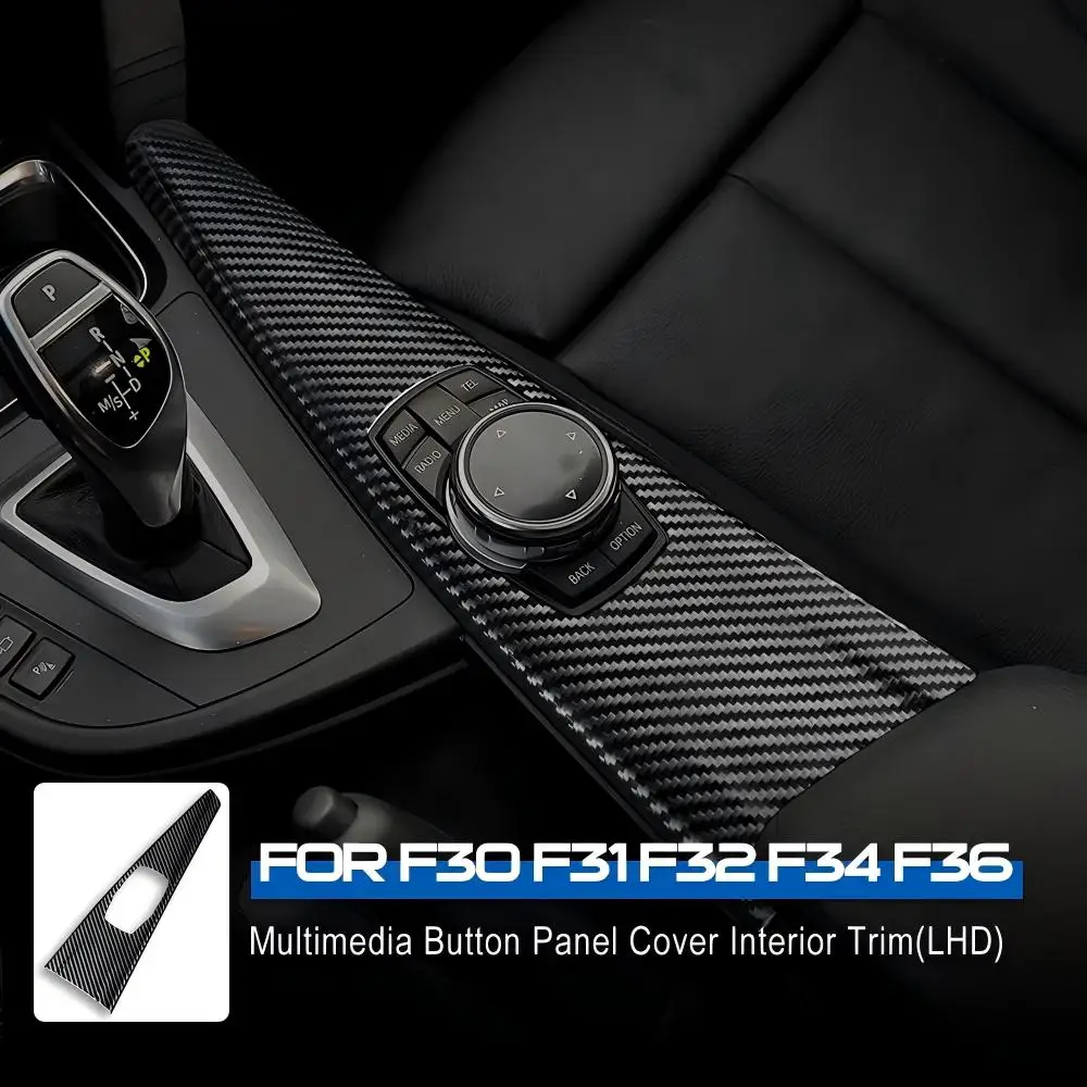 

for BMW F30 F31 F32 F34 F36 M3 F80 ABS Carbon Fiber Multimedia Button Panel Cover Sticker Car Accessories