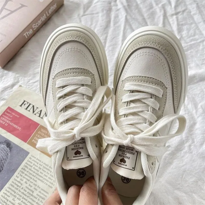 Women Canvas Shoes Brand Casual Handmade Retro Sneakers for Women Thick-soled Comfortable Student Shoes Women's Walking Shoes