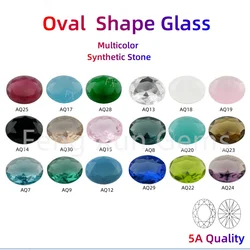 5/10pcs Size 2x3~10x14mm Oval Cut Loose 5A Glass Stone Synthetic Gems Multicolor For Jewelry Making