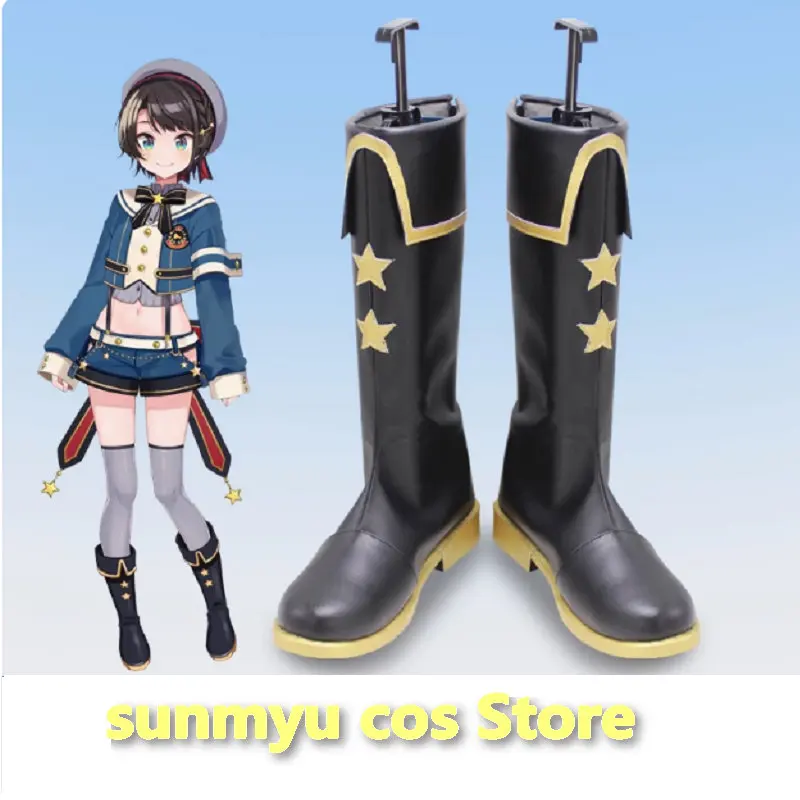 

Nijisanji VTuber Hololive Ozora Subaru Boots Cosplay Shoes Custom size Black boots