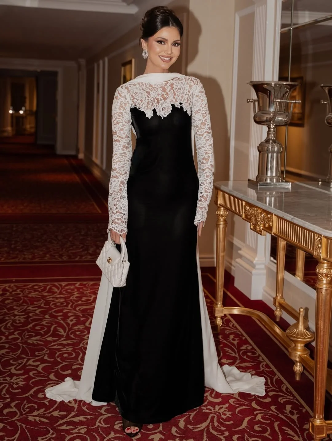 CUYUN Customized Saudi Evening Dresses Women Long Sleeves Lace Elegant Prom Dresses vestidos de novia Floor Length Party Dresses