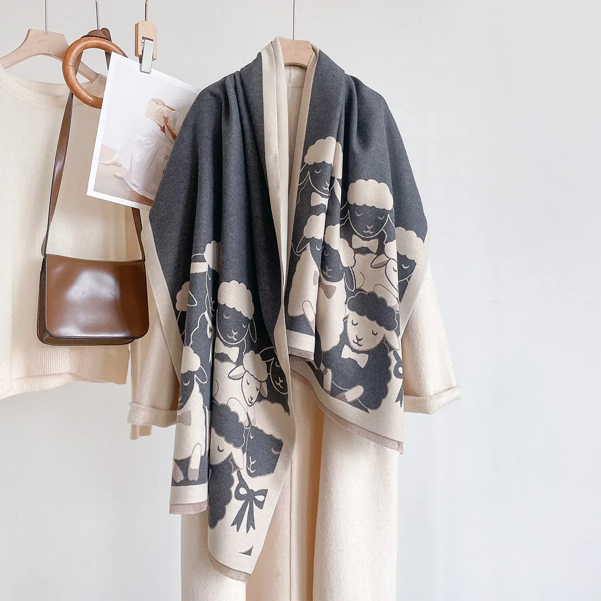 Faux Cashmere Scarf Women Winter Warm Shawl Wrap Soft Fringed Long Skin Friendly Lightweight Bufanda Poncho Echarpe Neckerchief