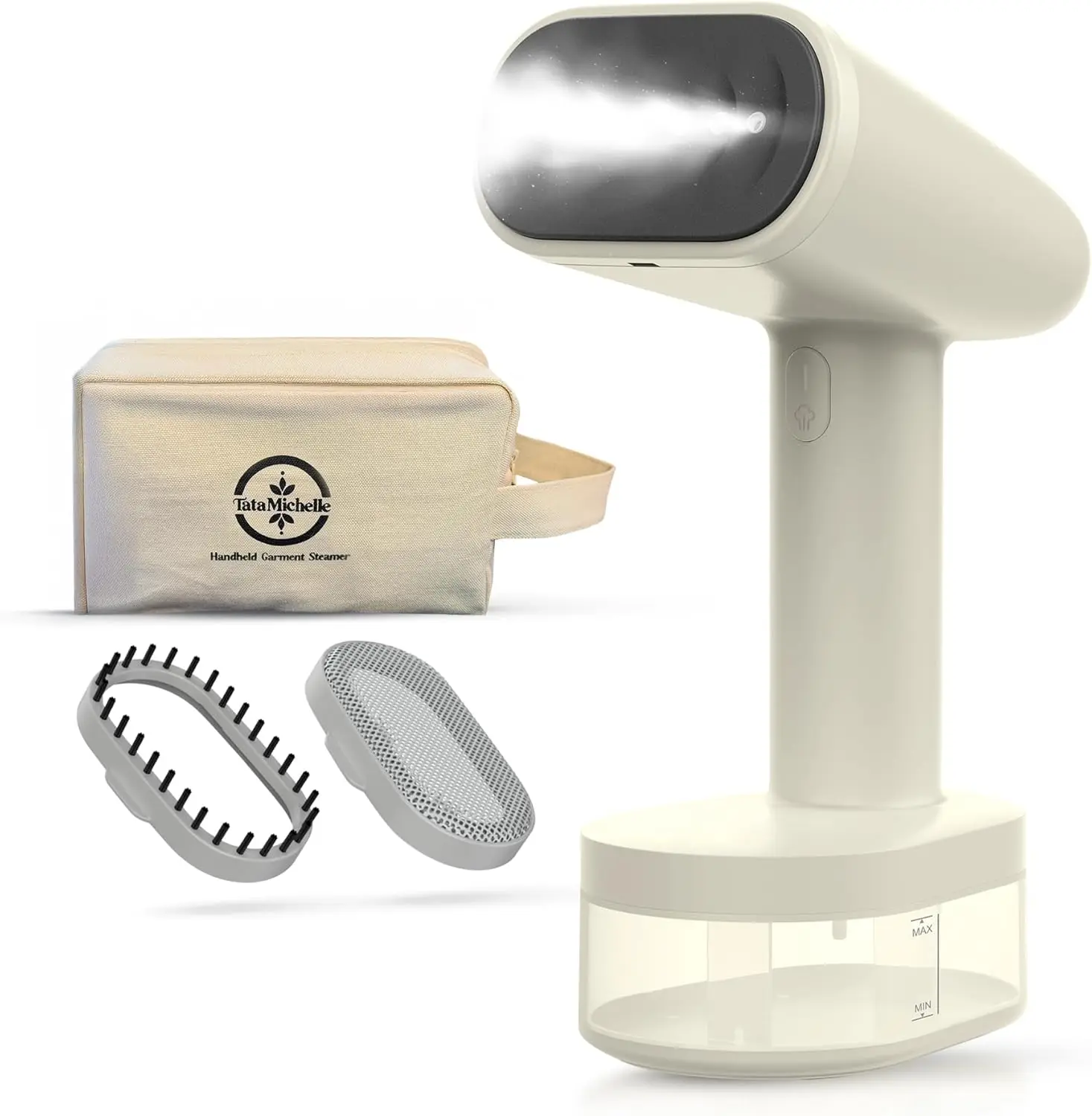 

1600W Handheld Garment Steamer, Portable 3-in-1, 2 Steam Levels, Large Tank, Travel Bag, 120V