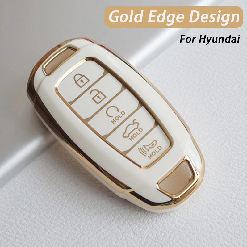 Funda de TPU para llave de coche, accesorio para Hyundai Palisade 2021 Ix35 Tucson Accent Santa Fe Solaris ELANTRA Azera 4, 5 botones