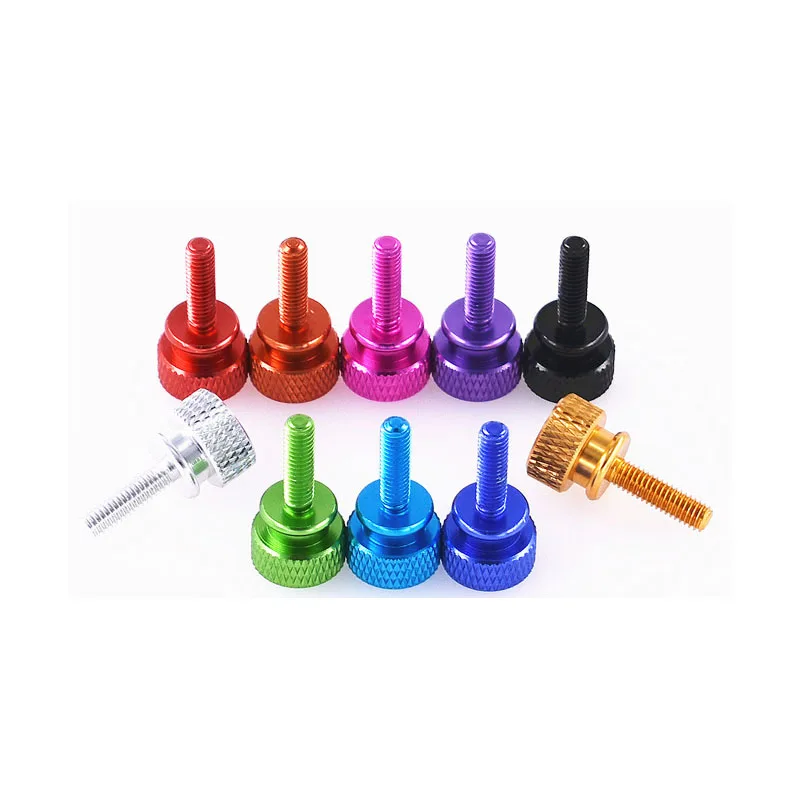 1Pcs -10Pcs M4x14mm/16mm/20mm Colourful Aluminum Knurled Head Computer Case Screw Hand Tighten Thumb Screws