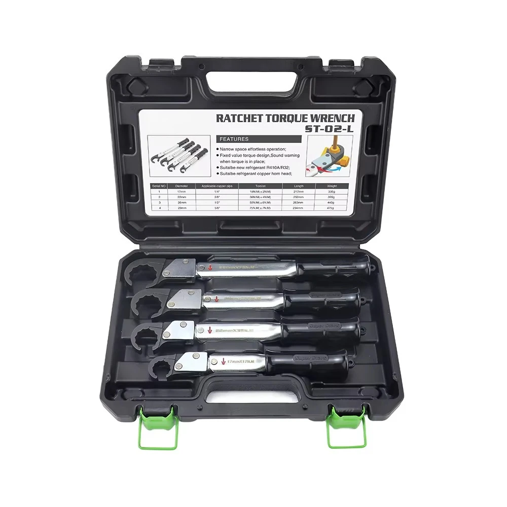 Chrome Finish Torque Wrench Set for Air Conditioning Systems Customized OEM Metric Measurement System