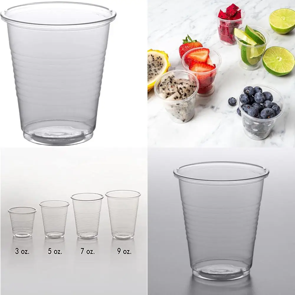 

600 упаковок одноразовых пластиковых аптечек на 5 унций - маленькие полупрозрачные чашки для ванной комнаты