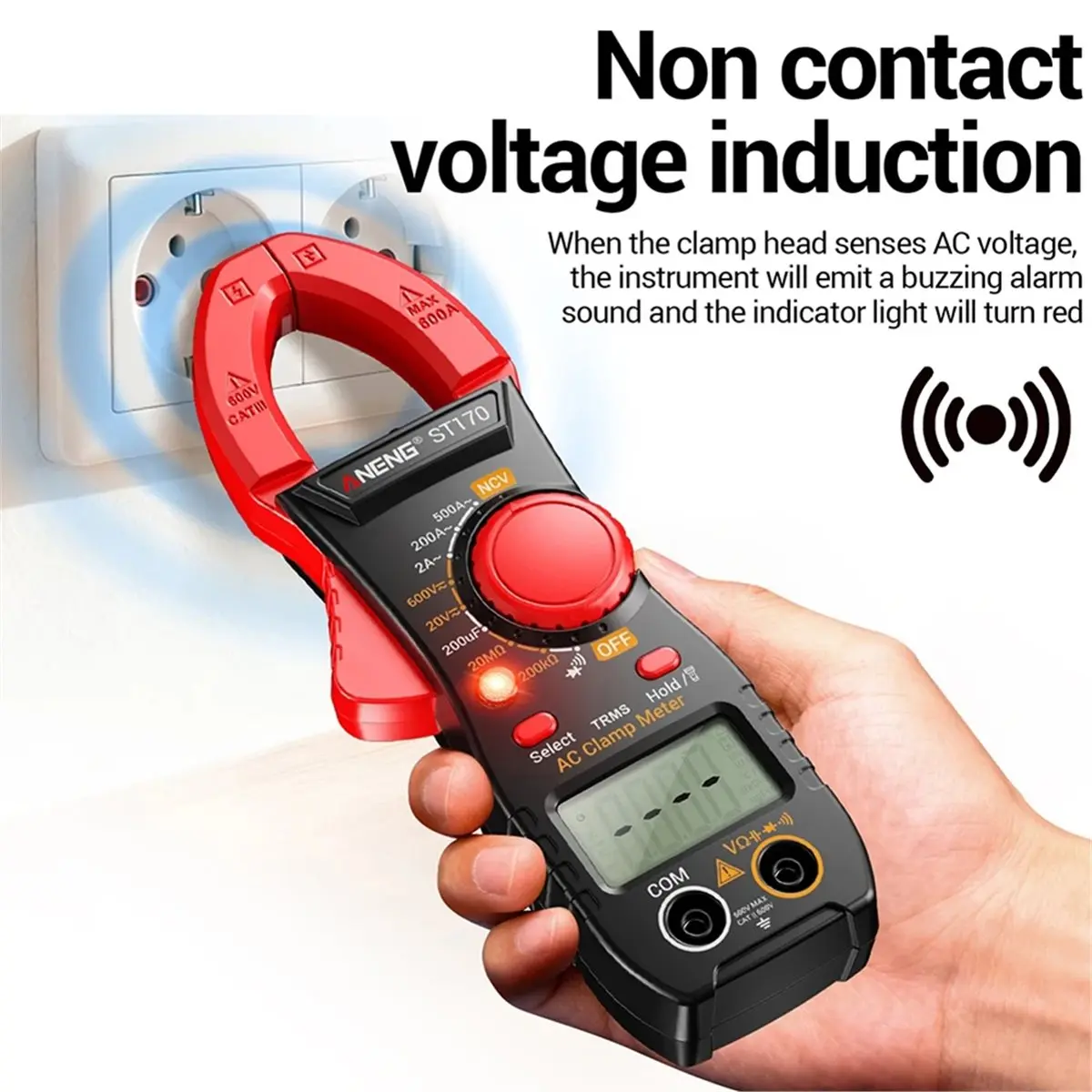 【COUNTDOWN DEAL】 ANENG ST170 Professional Clamp Meter for Car Repair, AC/DC Voltage, Capacitance Tester