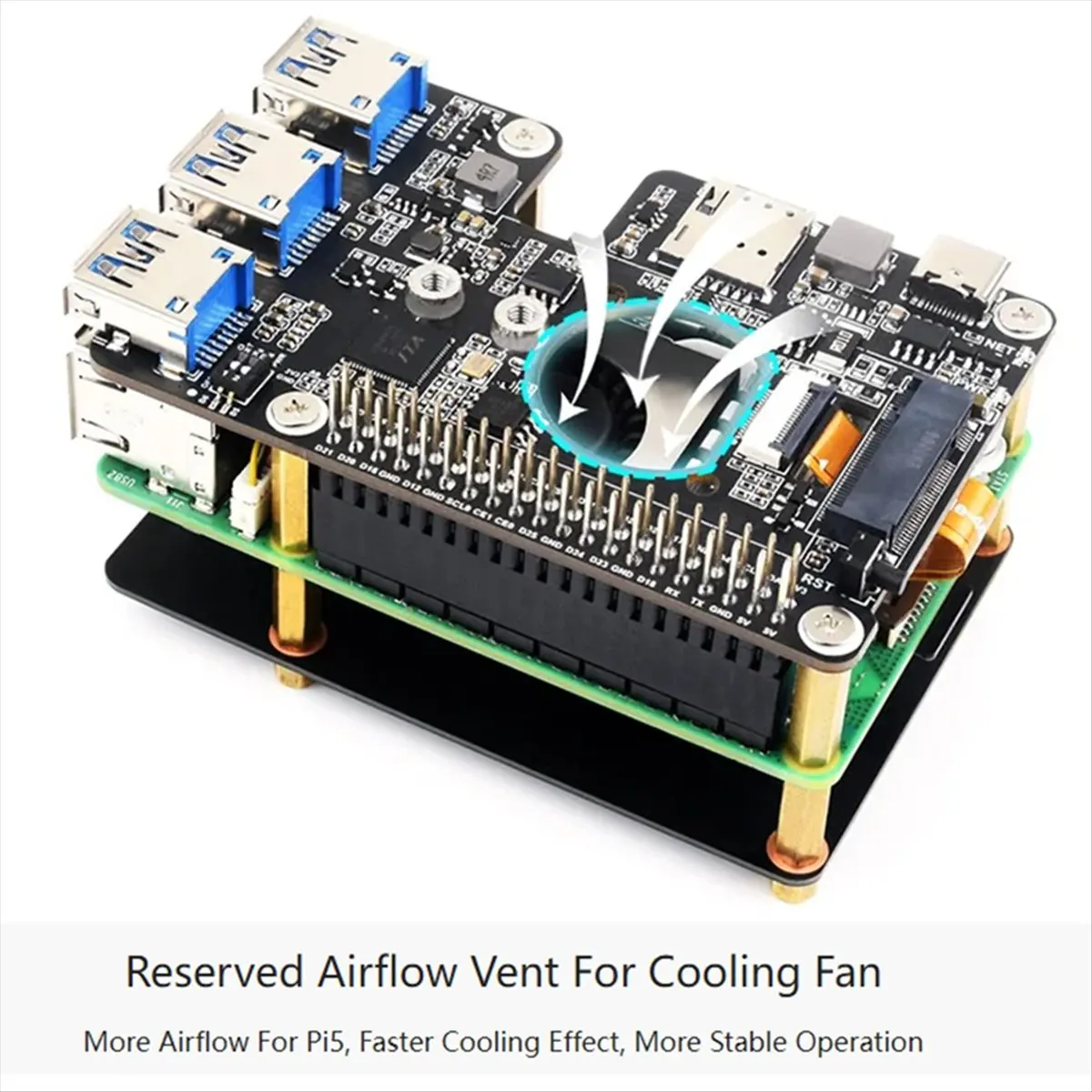 Y60A NEW-PCIe to M.2 4G/5G and USB 3.2 HAT Compatible with SIMCom/Quectel 4G/5G Modules,PCIe Expansion Board for Raspberry Pi 5