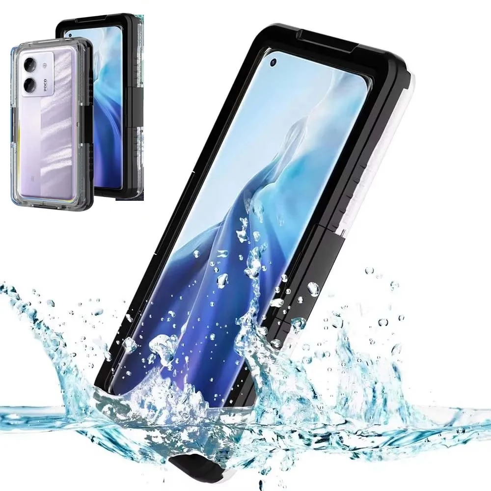 Universal Waterproof Phone Case for Xiaomi Poco M7 Pro 5G Bumper Swimming Shockproof Shell Full Protection Coverage