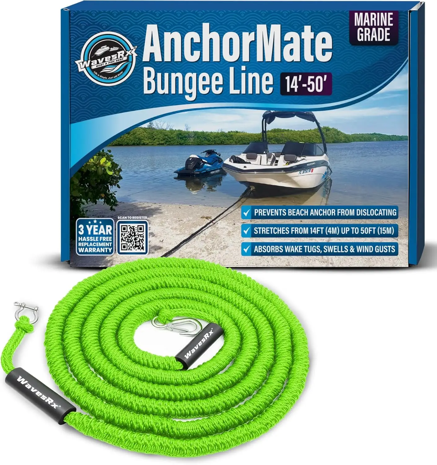 

Boat Bungee Dock Lines for Boats, PWCs & Kayaks | Absorbs Shock, Prevents Anchor Dislodging