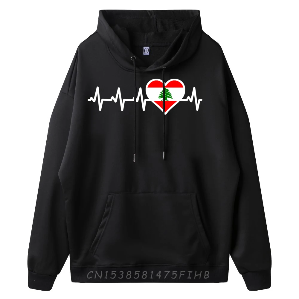 Lebanon Heartbeat Lebanese Flag Roots Protest Harajuku Tops Long Sleeve Pullover Hoodie Man Sweatshirts