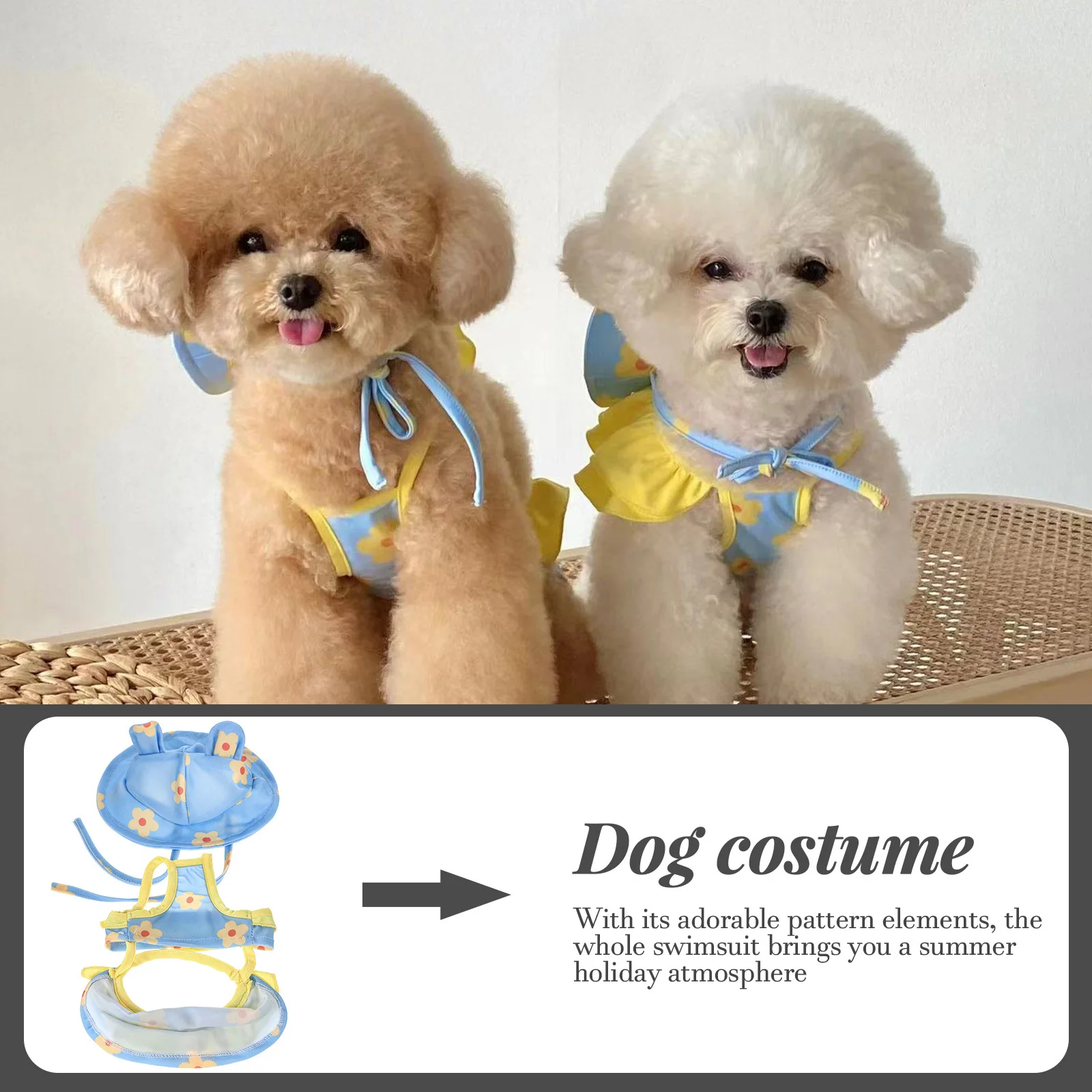 

1 set 1 Set Dog Swimsuit Cute Pattern Lightweight Pet Beach Apparel For Small Dogs Summer Pool Swimwear Puppy Skirts Dog Summer