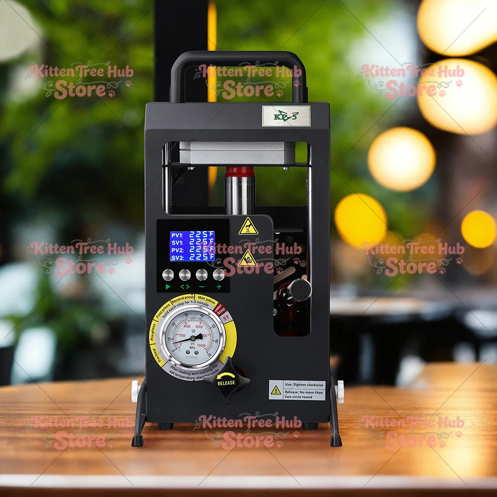 5T Rosin Press with Pressure Gauge Rosin Press Hot Press Embossing Machine