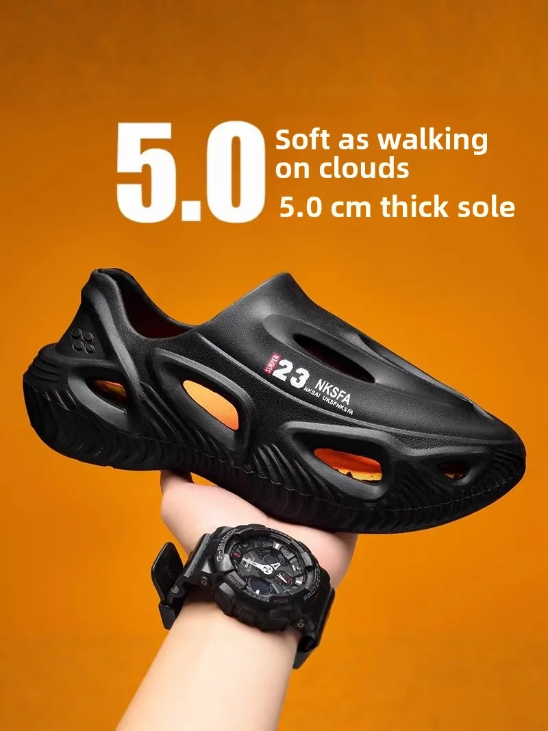 

Casual Men's Summer Sandals Anti-Slip Driving Thick Bottom EVA Slippers Coconut Hole Hole Shoes Beach Slippers Youth Trendy B...
