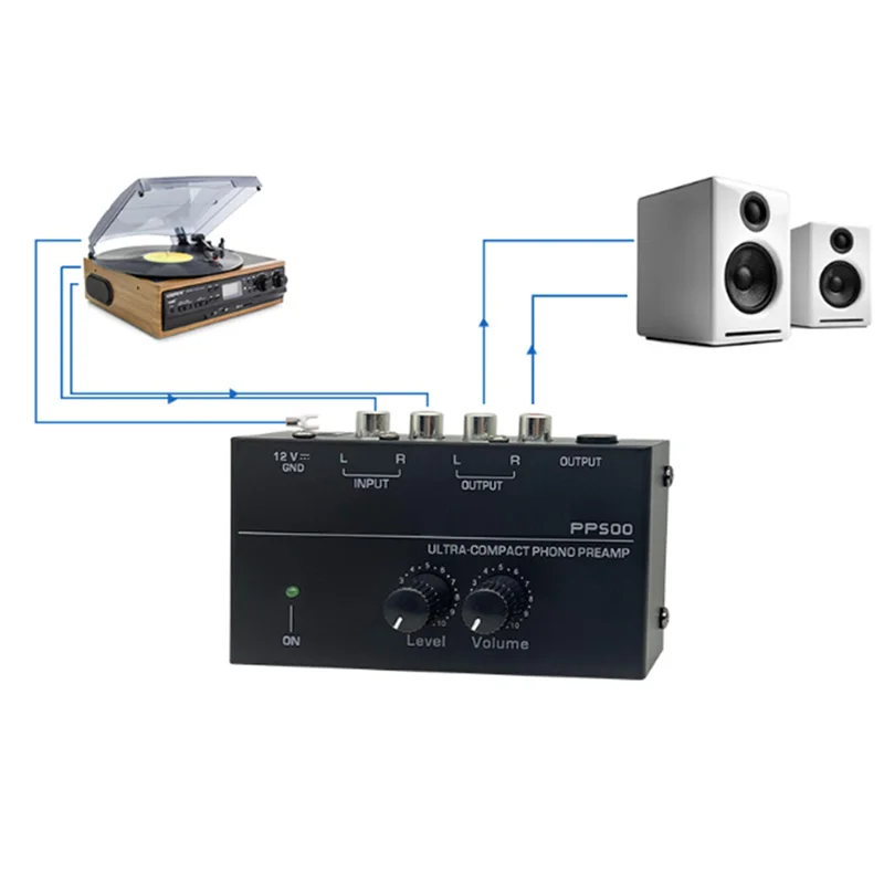 A73E-PP500 Platenspeler Voorversterker Vinyl Draaitafel Versterker Voorversterker Draaitafel Volumeregeling Versterker US PLUG