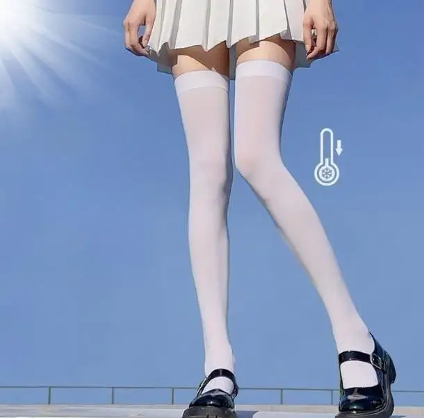 

Sexy Stockings Subculture Sweet Cool Cute White Summer Cartoon Pantyhose Stockings for Women Long Over Knee High Pretty Socks