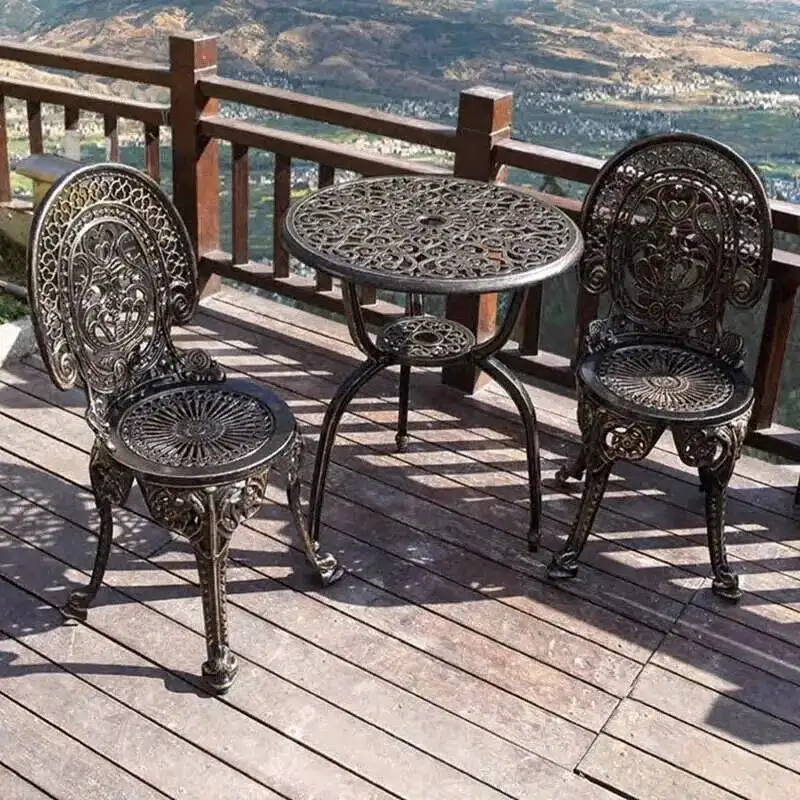 

Table Outdoor Garden Furniture Sets Leisure Aluminum Garden Table and Chair Open-air Cast Waterproof Chairs Balcony and Chair AA