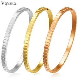 VQYSKO Multi Cubes Geometric Bracelet Square Stainless Steel Stackable Bangle Minimalist Jewelry Gifts For Her