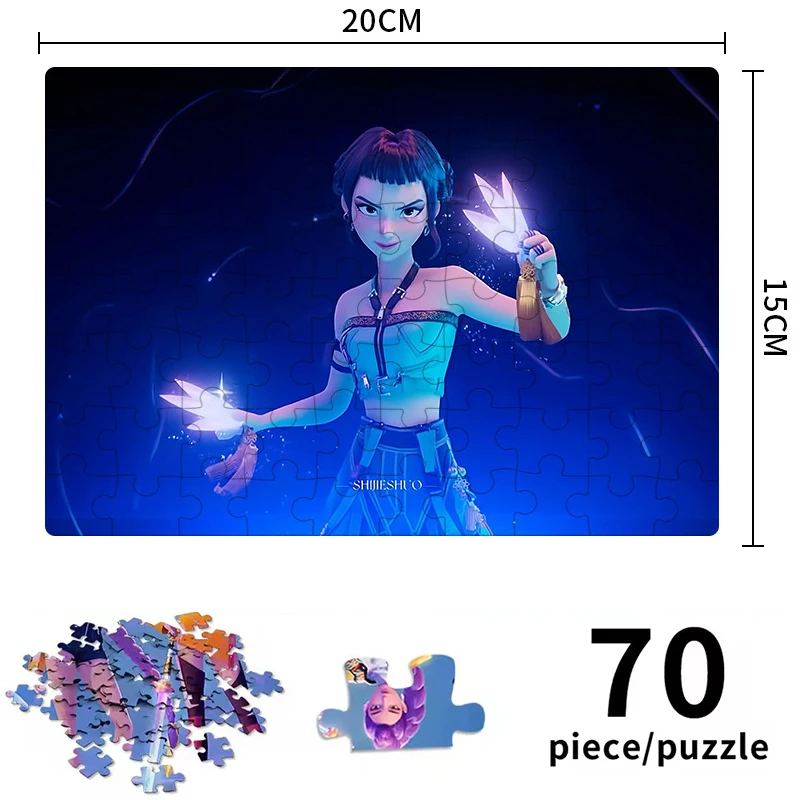 2026NEW Kpop Demon Hunters Jigsaw puzzle Gioco da tavolo Rumi Mira Zoey Huntrix Personaggio Puzzle Da Collezione Decor Giocattoli Per Bambini Gif