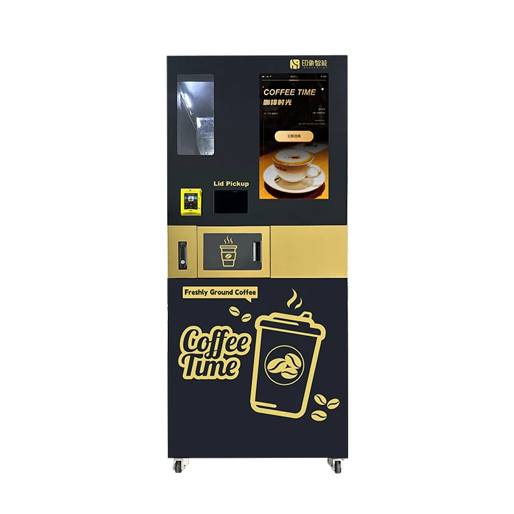 Coffee Automatic Vending Machine With Interactive Touchscreen Display And Fresh Bean Storage