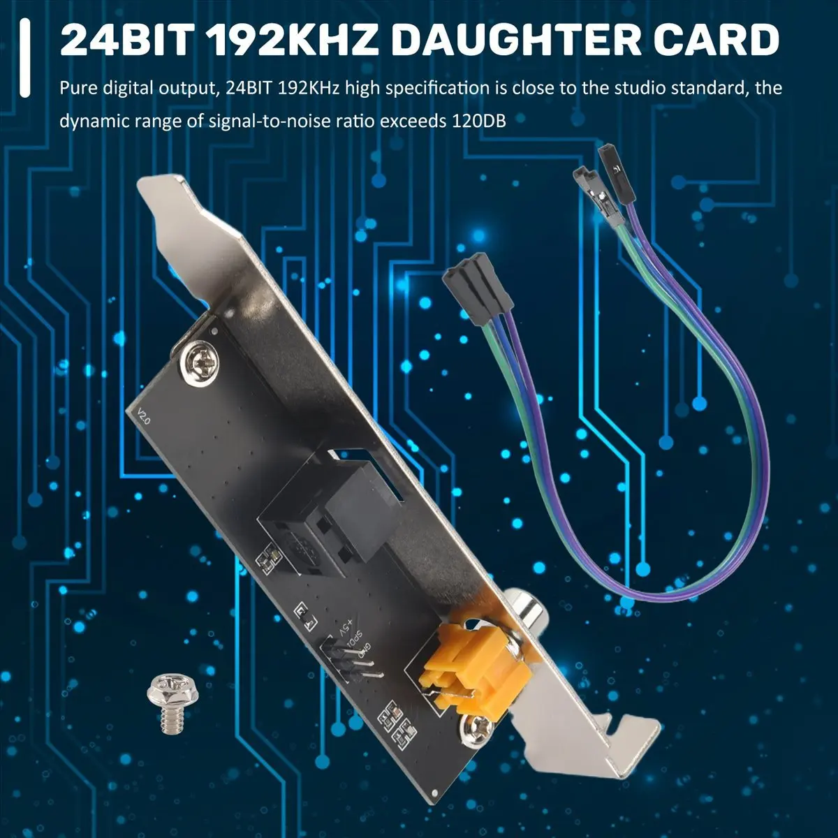 AT42 24Bit 192Khz Daughter Card SPDIF Optical and Out Plate Cable Bracket Digital Audio Output for