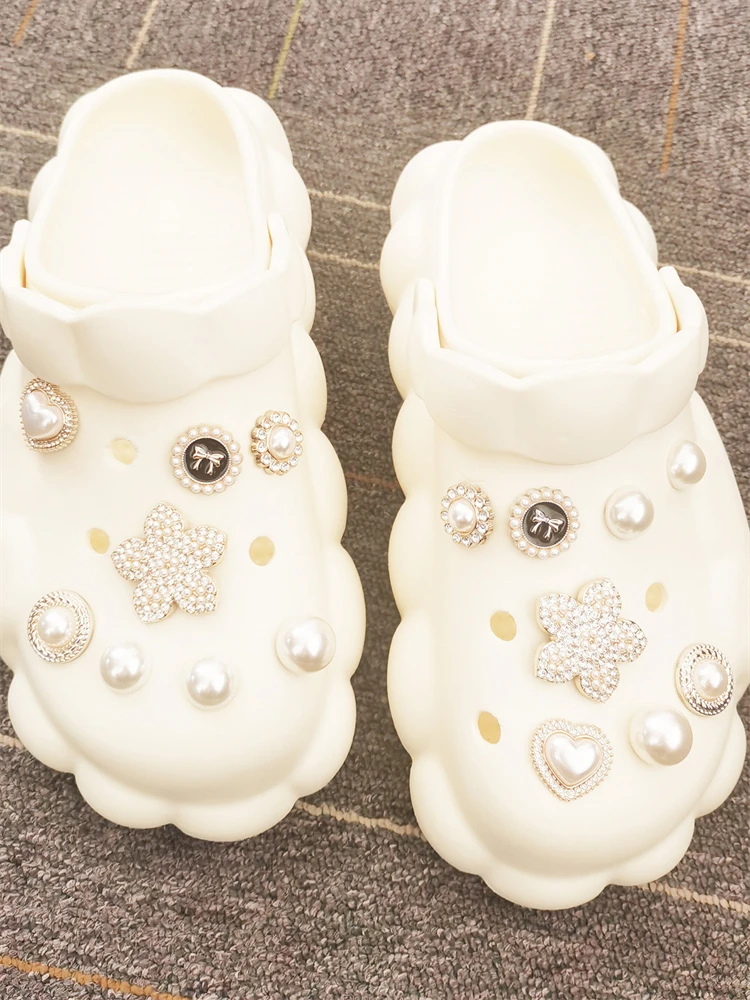 16PCS Luxury Beads Shoe Charms ABS Bling Buckles Decoration DIY Rhinestone Jewelry Clog Pins Accessories Fit Women Sandals Gifts image 3