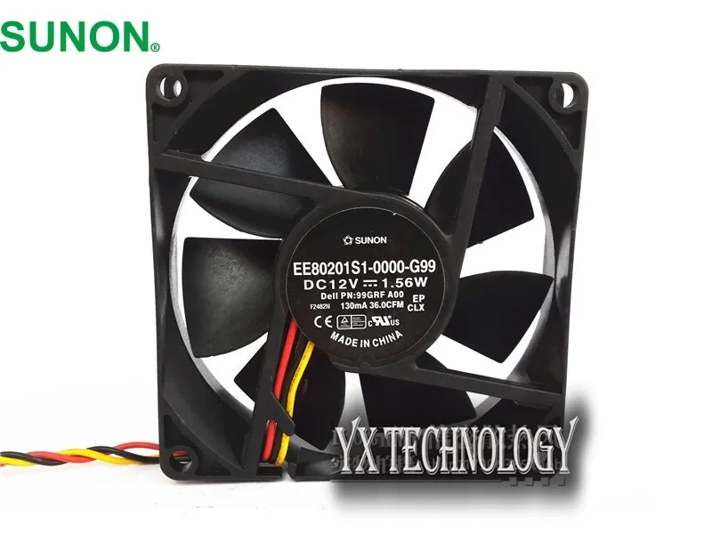 For SUNON  8020 1.56W EE80201S1-0000-G99 12V 80mm cooling fan