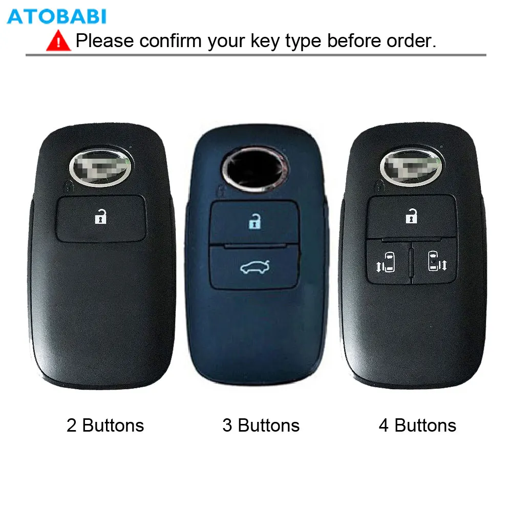 Leather Car Key Cover Remote Fobs Cases Accessories For Daihatsu Tanto LA650S Sparky Toyota Raize Rubber Tank Roomy Subaru 2023