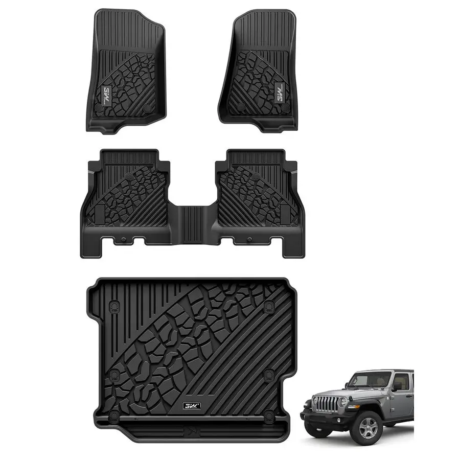 

Floor MatsampCargo Liner Fit for Jeep Wrangler JL 20182024 2025 Unlimited 4Door Sahara Willys Rubicon Without Subwoofer Non JK o
