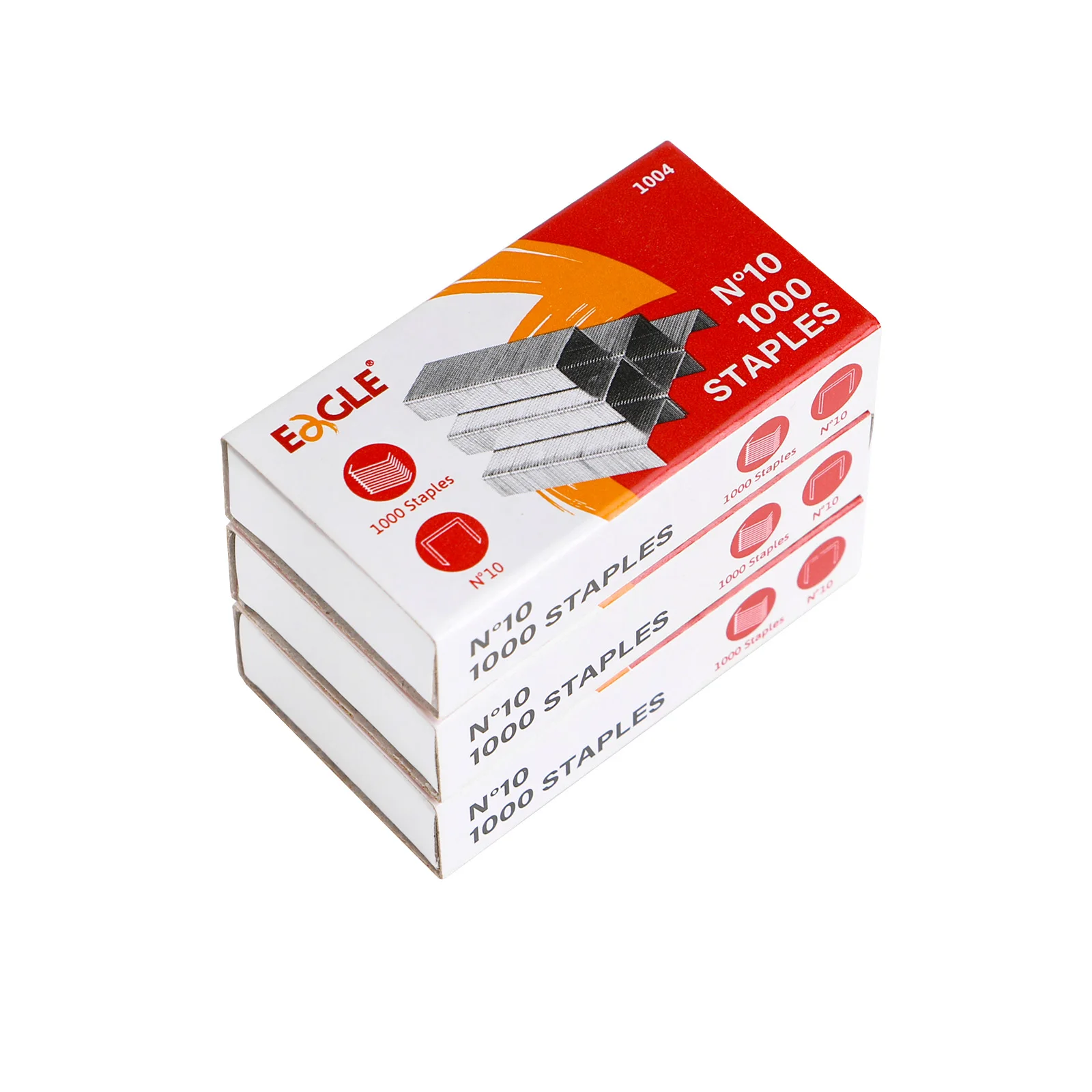 3-Box Bulk Pack Eagle No 10 Staples,3000 Pieces Total, 1000 Pcs per Box, Office and School Binding Accessories