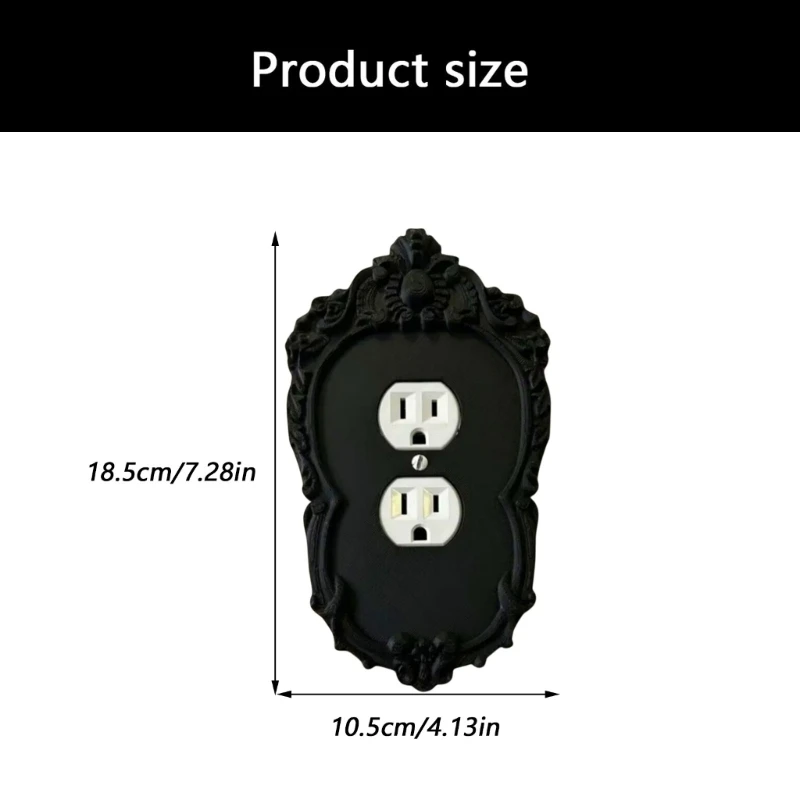 Elegant Black Wall Panel Cover Elegant Gothic Wall Switches Plate Cover Light Weight Plastic Panel For Office Decoration C7AC