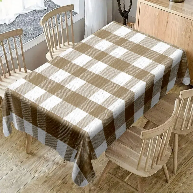 1 piece of pure cotton blended double-color checkered tablecloth. Multiple sizes available. Suitable for the dining table.zyc