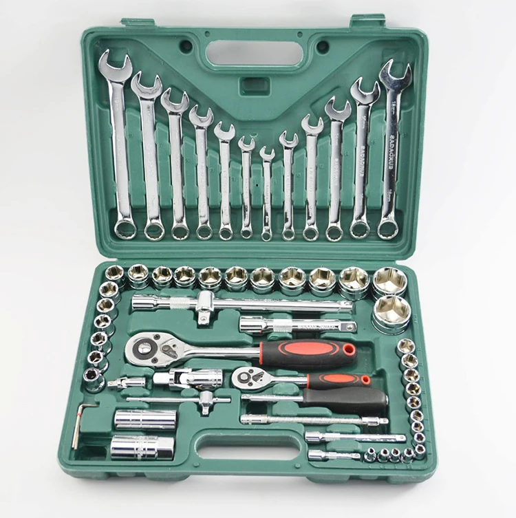 

Heavy Duty Wrench Multifunctional Combination Box Auto Kit 61 Pcs Car Repair Tool Ratchet Socket Spanner Set