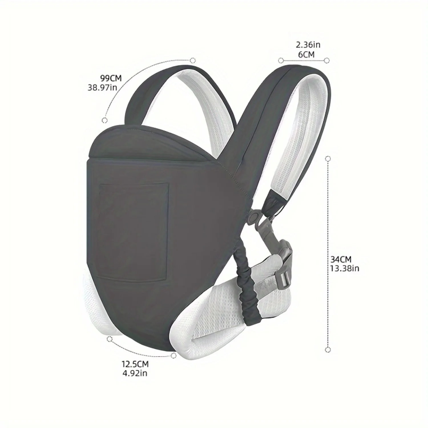 Soft Adjustable Baby Carrier - Comfortable Shoulder Strap, Ergonomic Sling - Secure Buckle, Stretchy Fit | Perfect Gift for Chri