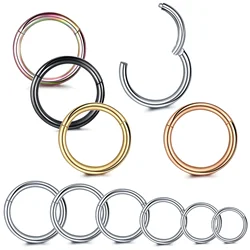 6-16mm Stainless Steel Nose Rings Women Men Hinged Segment Nose Ring Septum Clicker Lip Helix Earring Hoop Body Jewelry 12-20G