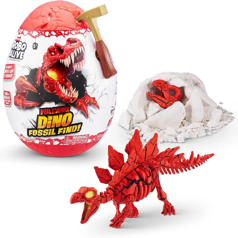 Robo Alive Volcano Dino Fossil Find Stegosaurus By ZURU Boys Age Prehistoric Fossils Educational Toys Great Science Kit Gift