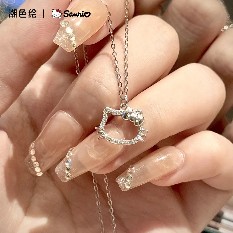 

Ожерелье Zgo Sanrio Hellokitty, легкое роскошное изысканное и нишевое ожерелье на день Святого Валентина для вашей подруги, цепочка на ключицу
