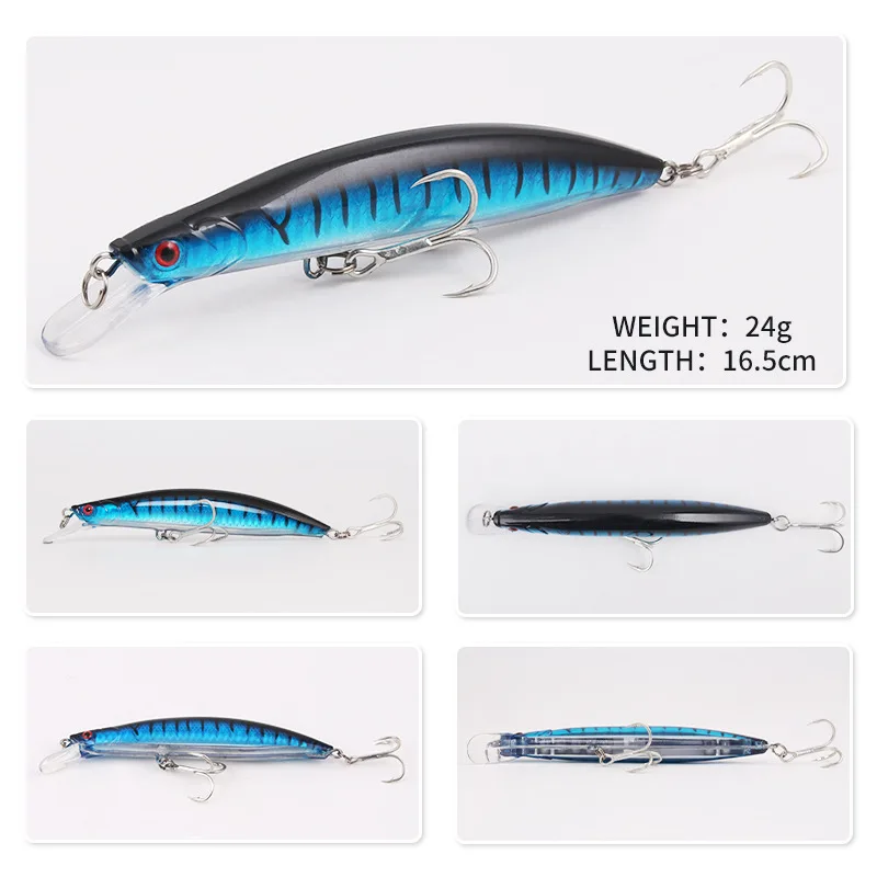 1PCS Minnow Fishing Lure Floatin Bass Trolling Artificial Hard Bait 16.5cm 24g Wobblers 5 Colors 3D Eyes For Fishing Carp Pesca