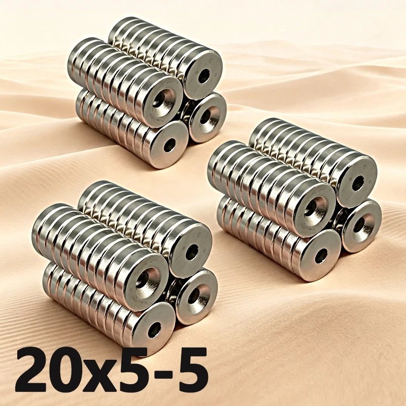 2-100pcs 20x5-5mm Magnet Neodymium Fridge Magnets Hole Round Shape N35 NdfeB 20*5-5mm Magnet Accessory Permanent Magnetic Imanes