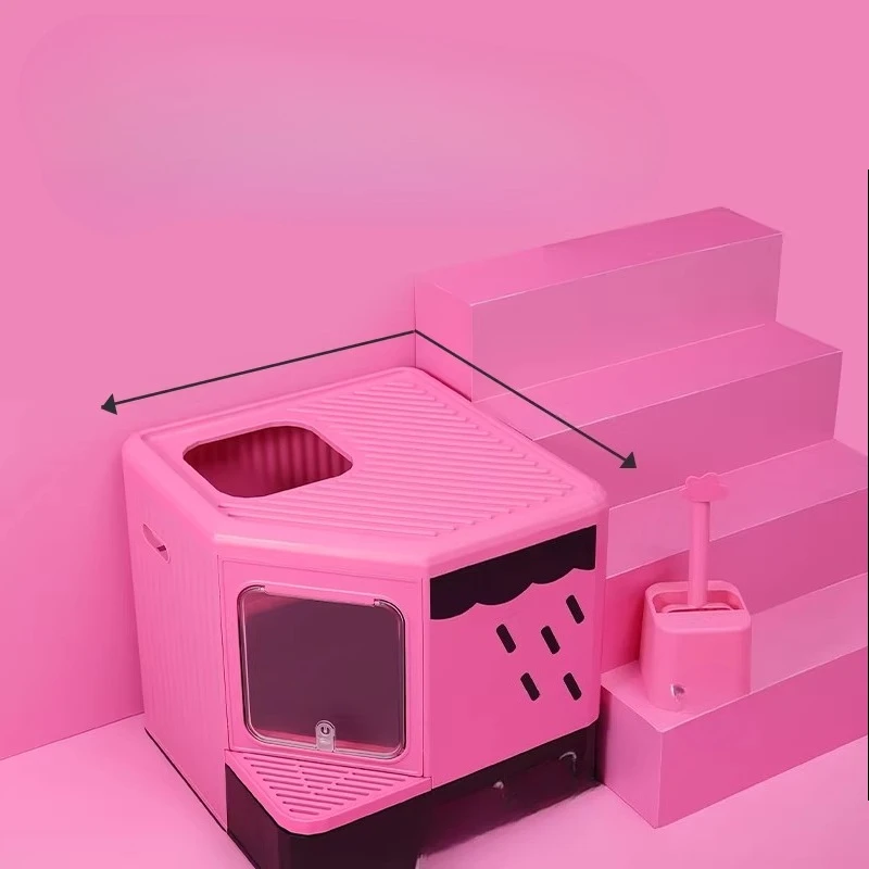 

Side Entrance cat Litter Box Training Closed Automatically Litter Box Castle Self-Cleaning Plastic Areneros De Gatos Home Items