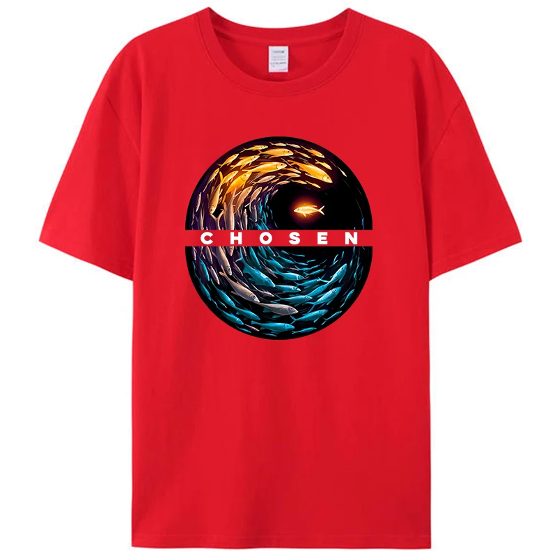 سباحة الأسماك المختارة للرجال والنساء ضد التيشيرتات الحالية ، تي شيرت برسومات ، قمم مسيحية ، ملابس يسوع المسيحية ، هدايا جديدة #4