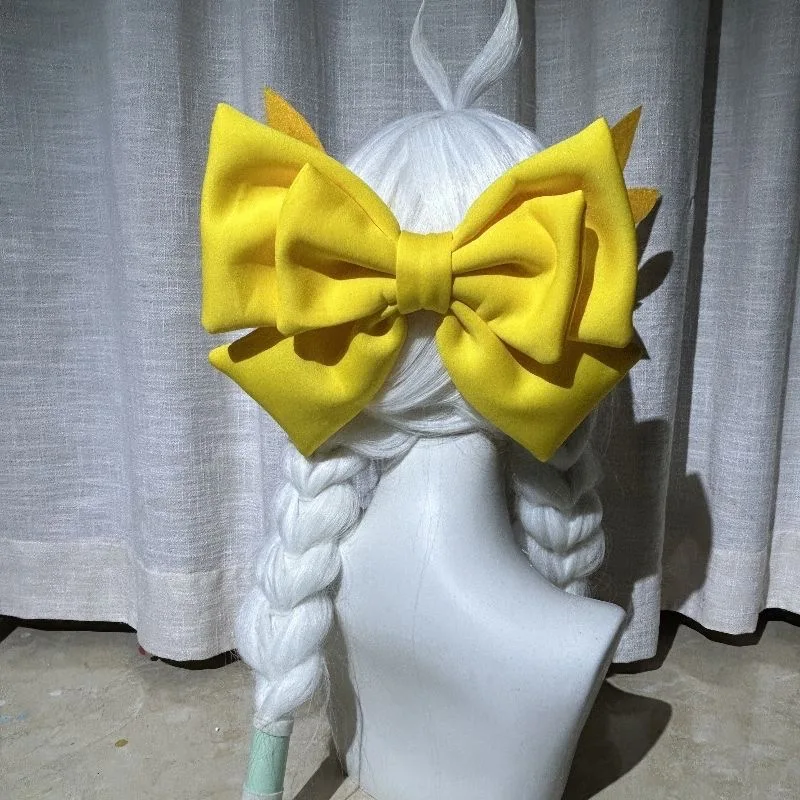1pc di alta qualità giallo grande fiocco forcina da donna popolare copricapo grande retro copricapo coda di cavallo clip accessori per capelli cosplay