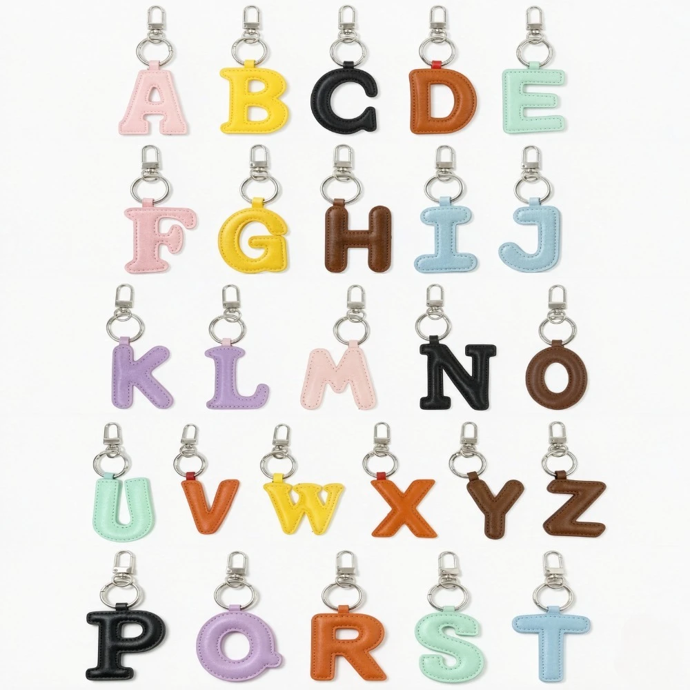 Kawaii Schlüsselanhänger mit Buchstabenanhänger A-Z Alphabet Namensanhänger Metall-Karabinerhaken Rucksack Handtasche Taschenanhänger Geschenk für Mädchen – Detail 1