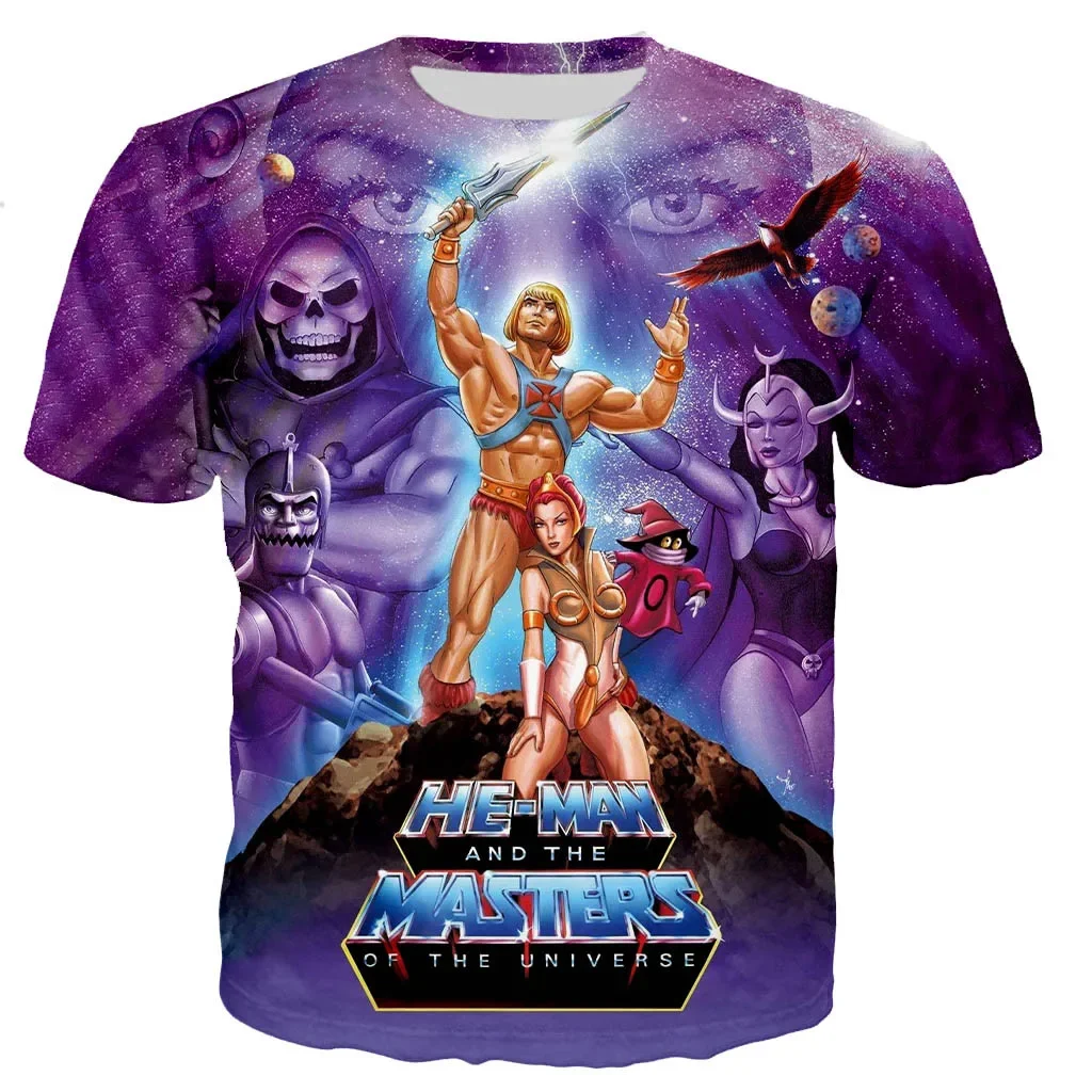 New He Man And The Masters of The Universe T-Shirts Anime 3D Print Streetwear Men Women Fashion Oversized T Shirt Kids Tees Tops