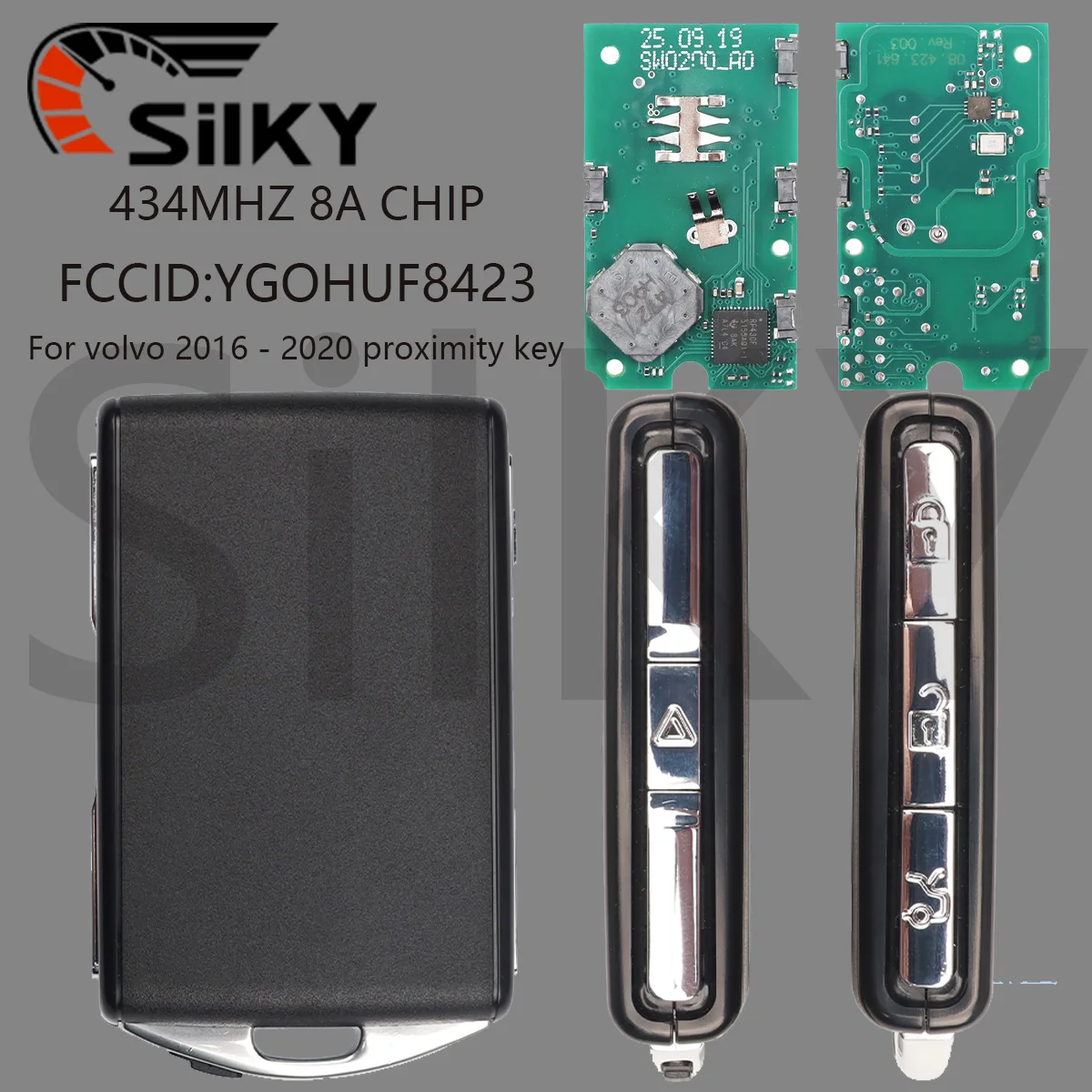 

SilKY For Volvo YGOHUF8423 433MHz 8A Chip Car Remote Control Key XC60 XC90 S40 S60 S90 2016 2017 2018 2019 2020 2021