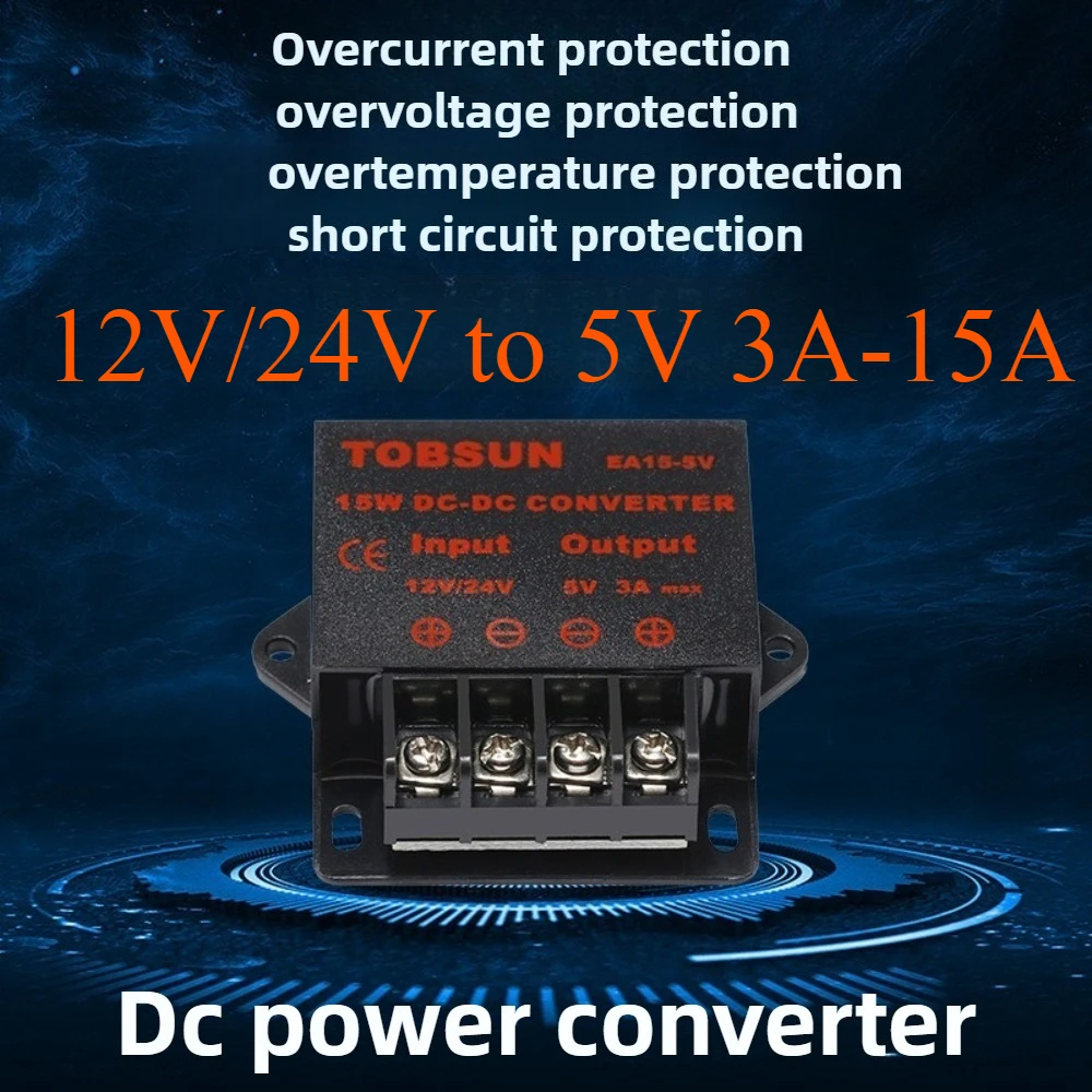 

12V24V to 5V 3A 15A 10A 5A DC DC Converter Regulator Module Step Down Reducer Voltage Regulator for Car