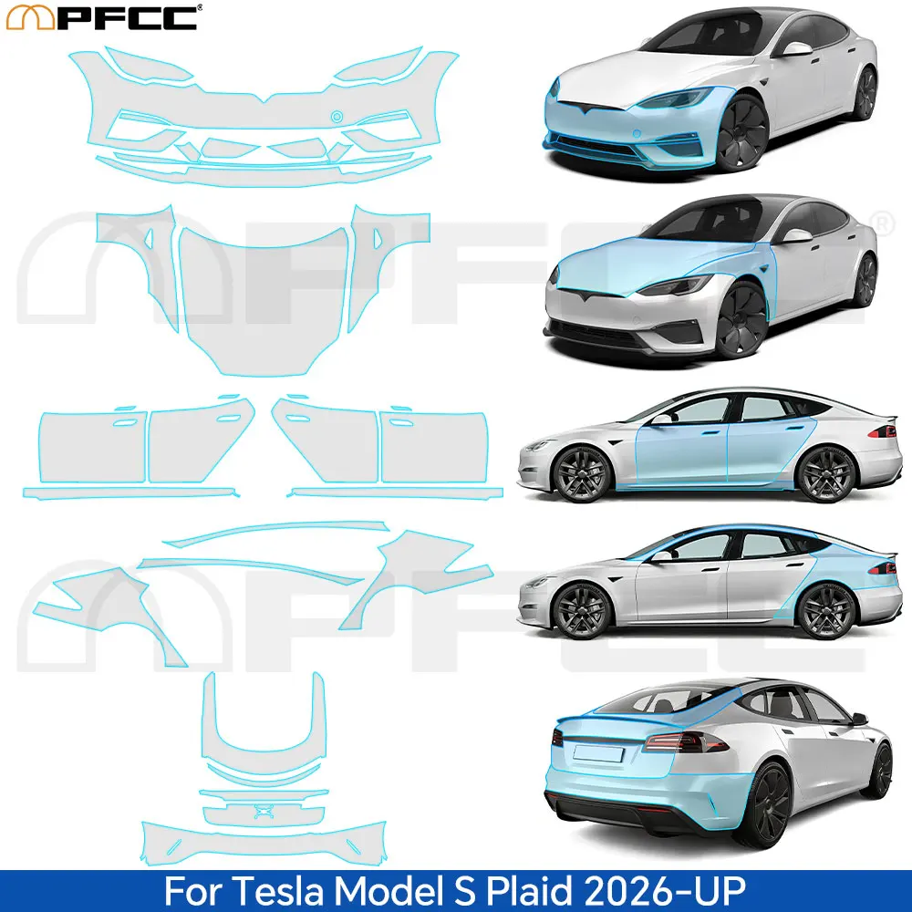 

For Tesla Model S Plaid 2026-UP Pre-cut PPF Anti-Scratch TPU Paint Protection Film Car Clear Bra Resistant Invisible Repairable