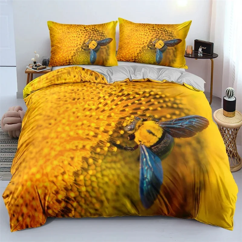 Classic Duvet Cover Sets Flower Blue Gold King,Queen,Full,Twin Double Quilt Covers Pillowcases Bed Linens Bedding Set 260x240cm